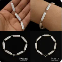 دستبند نقره عیار ۹۲۵ با مروارید پرورشی اصل باروک|جواهرات|کرمانشاه, |دیوار