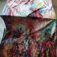 فروش دوعدد پرده چاپی وسه عددکناری