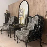 مبل چرم کنار مبل پوست گاوطبیعی