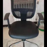 صندلی اداری پشت توری جک دار پایه فلزی