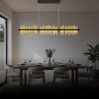 لوستر آرتمیس مدرن طلایی-مشکی|لوستر و چراغ آویز|تهران, نیروی هوایی (پیروزی)|دیوار
