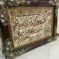 تابلو فرش دستباف غرق ابریشم تبریز قاب گردو|تابلو فرش|تهران, سعادت‌آباد|دیوار