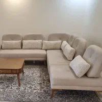 مبلمان ال شکل با قابلیت عقب رفتن تکیه گاهها