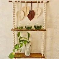 انواع شلف و دیوارکوب زیبای مکرومه ای|صنایع دستی و سایر لوازم تزئینی|بروجرد, |دیوار