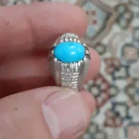 انگشتر کهنه فیروزه عجمی نیشابور کلکسیونی رکاب نقره|بدلیجات|مشهد, هدایت|دیوار