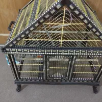 قفس دست ساز از چوب و سیم برنجی|لوازم جانبی حیوانات|قم, سراجه (۱۵ خرداد)|دیوار