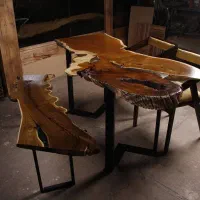میز ناهار خوری روستیک چوب طبیعی