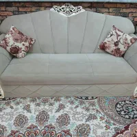 مبل نیم استیل ۷ نفره با جلومبلی و عسلی