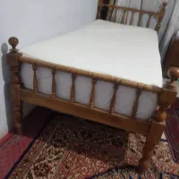 دو تخت تک نفره چوب گردو