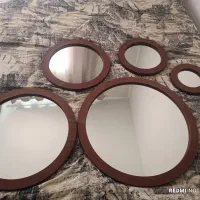آینه۵تیکه. لوستر. تابلو۳تایی و پرده ریسه