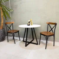 صندلی و میز فلزی و چوبی ایلیکا مدرن