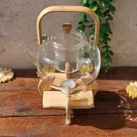 قوری دسته بامبو صافی دار