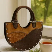 کیف نیم گرد تمام چرم بزی دست دوز|کیف، کفش، کمربند|یزد, |دیوار