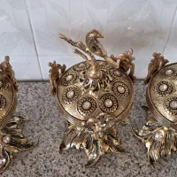 سه قندون یا شکلات خوری اصل برنز سنگین