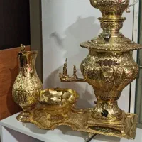 ست کامل سماور ورق طلا 14عیار|سماور، چای‌ساز، قهوه‌ساز|ارومیه, |دیوار