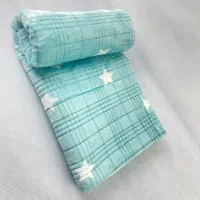 پتو یک نفره کرکره ای طرح ماه ستاره