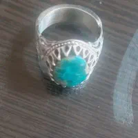 انگشتر نقره فیروزه و اوپال