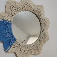 آینه و لوستر مکرومه بافی