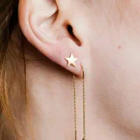 گوشواره بخیه ای طلا ۱۸ عیار جدید و شیک|جواهرات|تهران, بازار|دیوار