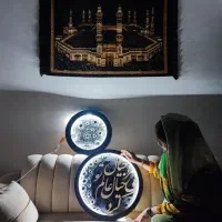 تابلوی ماه و کالیگرافی|تابلو، نقاشی، عکس|گنبد کاووس, |دیوار