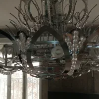 لوستر بدنه استیل کریستال توپی|لوستر و چراغ آویز|مشهد, سید رضی|دیوار