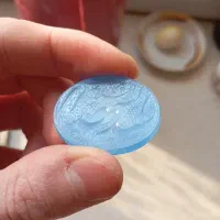 عقیق آبی آسمانی درجه یک مدالی