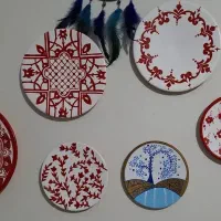 بشقاب دیوارکوب سفالی