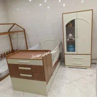 تخت کمد کودک مدل نهال کرم رنگ|تخت و صندلی بچه|رامسر, |دیوار