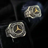 انگشتر مردانه تمام نقره مدل بنز لوکس