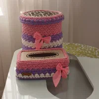 سطل و جادستمالی تریکوبافی|صنایع دستی و سایر لوازم تزئینی|زنجان, |دیوار