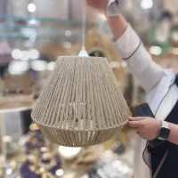 لوستر آباژور سقفی حصیری