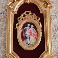 تابلو مخمل سلطنتی دو قاب فرانسوی کلاسیک