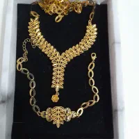 گردنبند و دستبند طلای روسی طرح گندم