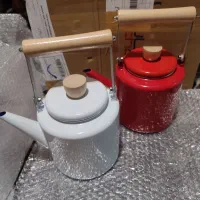کتری لعابی دسته بامبو وارداتی