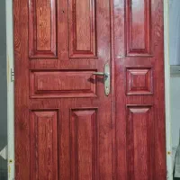 درب چوبی پلی استر فندقی ۳ قاب