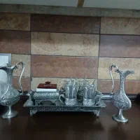 سرویس چایی خوری وگلاب پاش سیلور