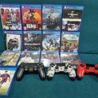 تعدادی دسته و دیسک بازی ps4