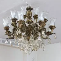 لوستر برنجی|لوستر و چراغ آویز|تهران, مینابی|دیوار