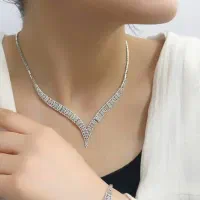 سرویس نقره نگین دار جواهری طرح جدید ns-n6