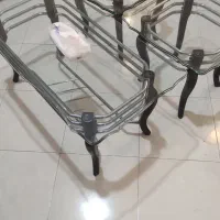 میز وسط شیشه ای ۱۰میل با عسلی