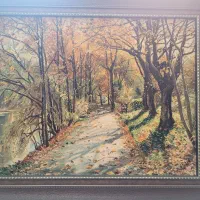 تابلو فرش دستبافت چله ابریشم منظره|تابلو فرش|تهران, سلسبیل شمالی|دیوار