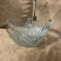 جفت کشکول کریستال دسته دار