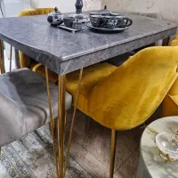 سرویس مبل و میز ناهارخوری طوسی وخردلی|مبلمان خانگی و میز عسلی|بهارستان, |دیوار