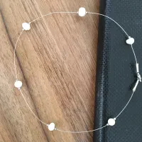 طوق نقره با مروارید رنگ ثابت