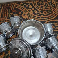 استکان و قندان برنجی قدیمی و نو|قوری، کتری، قهوه‌ساز دستی|تهران, آذربایجان|دیوار