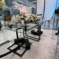 میز شیشه ای دوطبقه مدل دیبا/تالار تشریفات خانه عقد