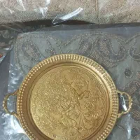 سینی برنزه و طاووس قدیمی ۳۰ ساله زیبا و تزیینی