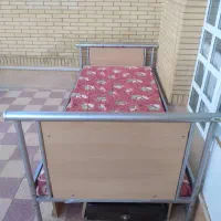 فروش تخت خواب فلزی باکفی چوب و تشک