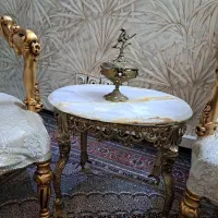 مبل ۷نفره استیل همراه با جلو مبلی و عسلی برنز|مبلمان خانگی و میز عسلی|تهران, خانیآباد|دیوار