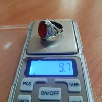 عقیق قرمز یمنی کهنه ابری